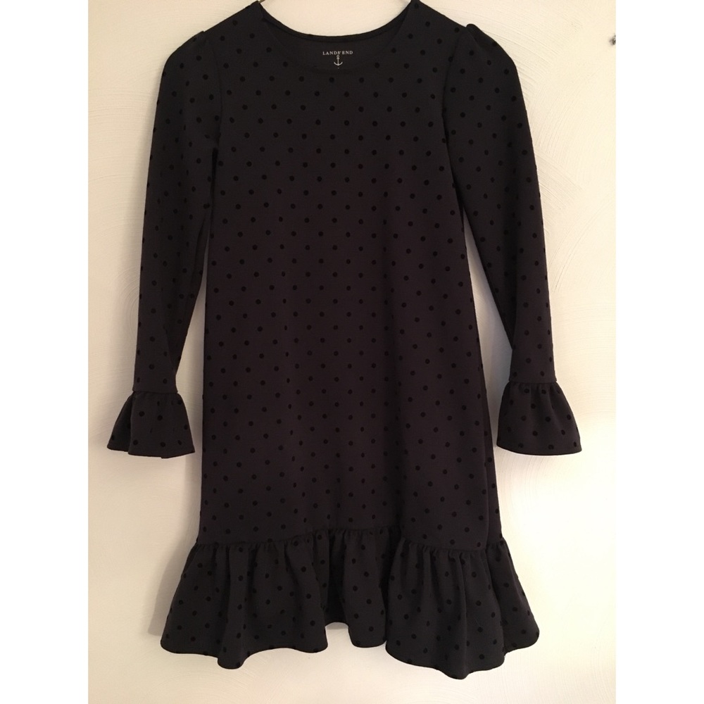 Lands End Long Sleeved T-Shirt Dress with Ruffles